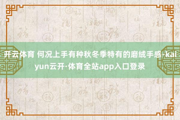 开云体育 何况上手有种秋冬季特有的磨绒手感-kaiyun云开·体育全站app入口登录